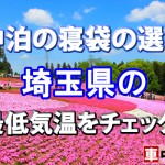 【車中泊の寝袋の選び方】埼玉県の最低気温をチェック！